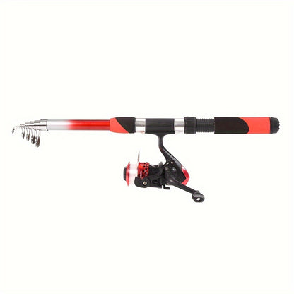 Telescopische Visset – Visuitrusting – Hengelset – Visgerei – Viskit – 2 x 2,1m Glasvezel Hengels – 2 x Spincast Molens Links- en Rechtshandig