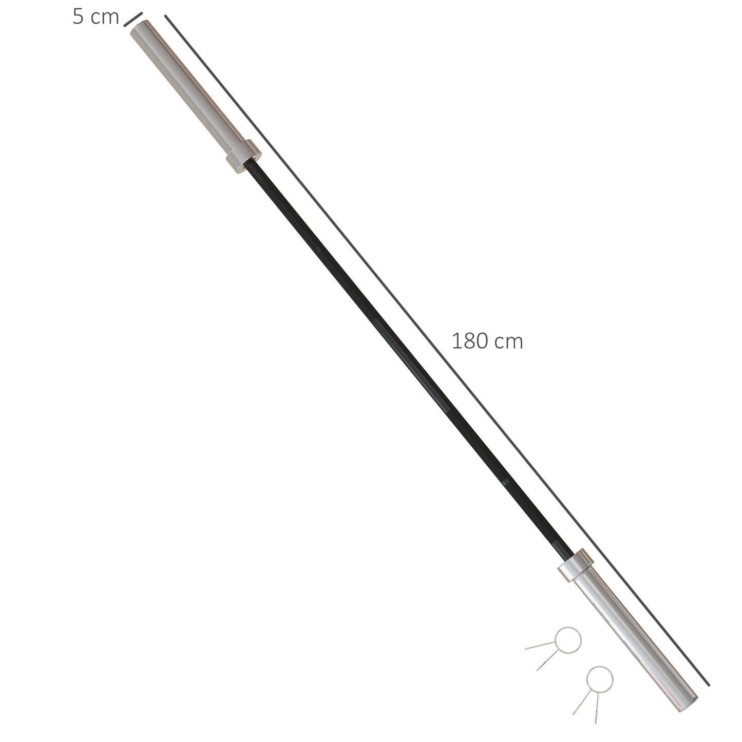 Halterstang – Barbell – Dumbbell Stang – Gewichtstang – Fitness Stang – 180 cm Lengte – Maximaal 200 kg Belastbaar