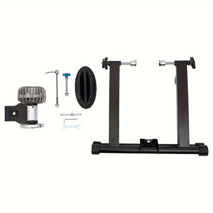 Indoor Bicycle Trainer With Advanced Steel Sports Stationary Bicycle Stand, Equipped With Noise Reducing Wheels, Suitable For 66.04-73.66 cm And 700C Wheels, Suitable For Indoor Riding, Black 55.12 X 48.01 X 40.13cm