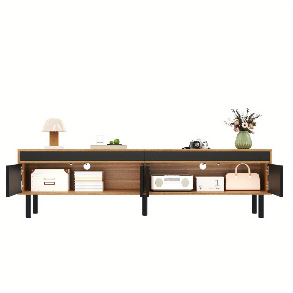 TV-kast – TV-meubel – TV-dressoir – Mediameubel – Driekleurenkast – Natuurlijk Hout – 170 cm Breed – Duurzame Houtnerf Afwerking