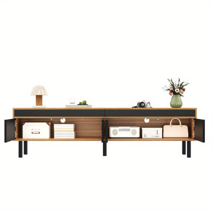 TV-kast – TV-meubel – TV-dressoir – Mediameubel – Driekleurenkast – Natuurlijk Hout – 170 cm Breed – Duurzame Houtnerf Afwerking