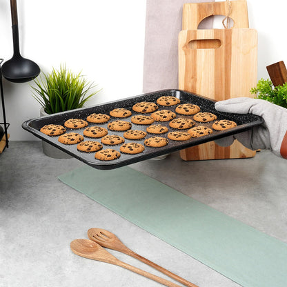 Bakplaat – Ovenplaat – Grillplaat – Bakblik – Koekjesplaat – Granieten Coating – 46,5 x 32,5 cm – Hittebestendig Tot 230°C