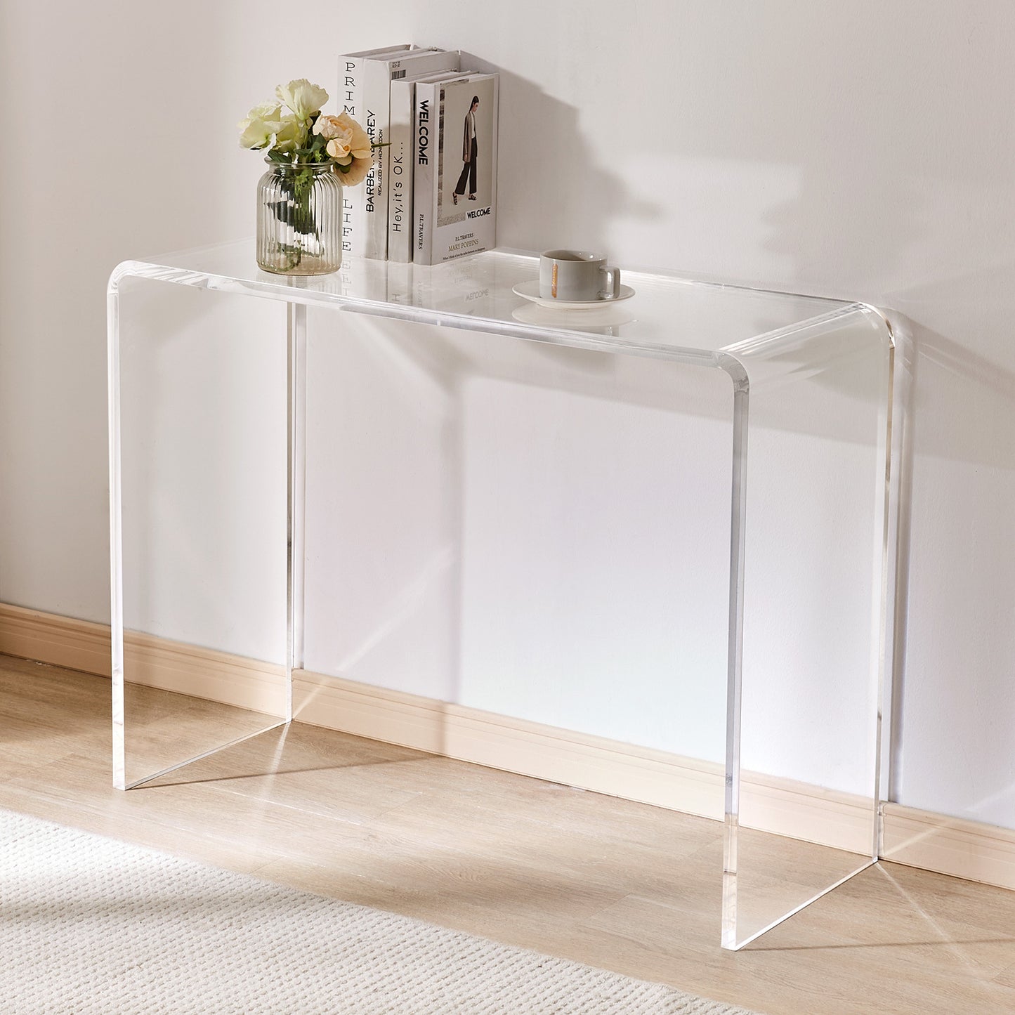 Acryl Sidetable – Bijzettafel – Console Tafel – Haltafel – Transparante Tafel – 96,4x38,1x74 cm – 20 mm Dik Acryl & Nooit Montage Nodig