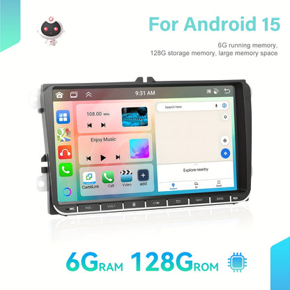 Android Autoradio – Car Stereo – Multimedia Systeem – Double Din Navigatie – Touchscreen – 9 Inch Capacitive Display – Wireless CarPlay & GPS – Inclusief Achteruitrijcamera en Microfoon
