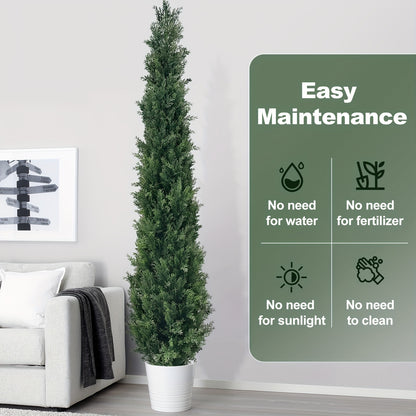 Kunstmatige Cederbomen – Nepdennen – Kunstplant – Kunststruiken – Evergreen Planten – Set Van 2 – 6 Voet Hoog – Weerbestendig PE Plastic