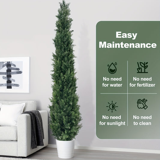 Kunstmatige Cederbomen – Nepdennen – Kunstplant – Kunststruiken – Evergreen Planten – Set Van 2 – 6 Voet Hoog – Weerbestendig PE Plastic