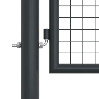 Tuinpoort – Tuinafscheiding – Tuindeur – Hek – Erfpoort – 400 x 125 cm – Gegalvaniseerd Staal – Weerbestendig Met Slot En Sleutels