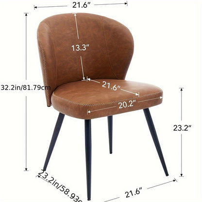 Eetkamerstoelen – Keukenstoelen – Stoelen Set – Kunstleren Stoel – Design Stoel – Ergonomisch Comfort – Duurzaam Stalen Frame – 120 kg Draagkracht – Bruin