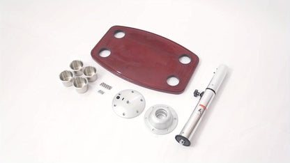 for Caravan RV Marine Boat Table W/ 4 Cup Holders & Base 55.88cm-71.12cm Rectangle USA