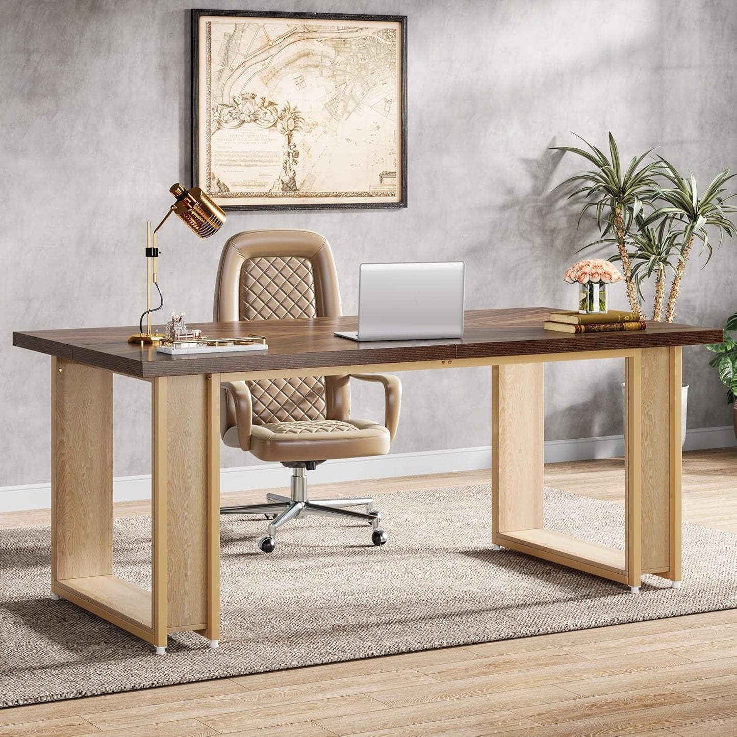 Bureau – Werktafel – Computerbureau – Schrijftafel – Thuiswerkplek – 160 cm Groot – Stevig Metalen Sledestijl Frame