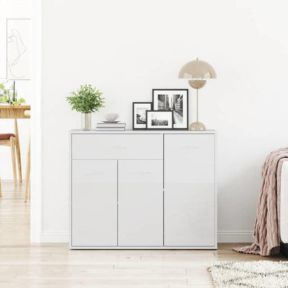 Sideboard high-gloss white 88x30x70cm wood material,  Modern Sideboard, Sideboard Cabinet, Sleek Lines, Quality Wood Material, Durable Build, Apartment Dwellers, Modern Homeowners