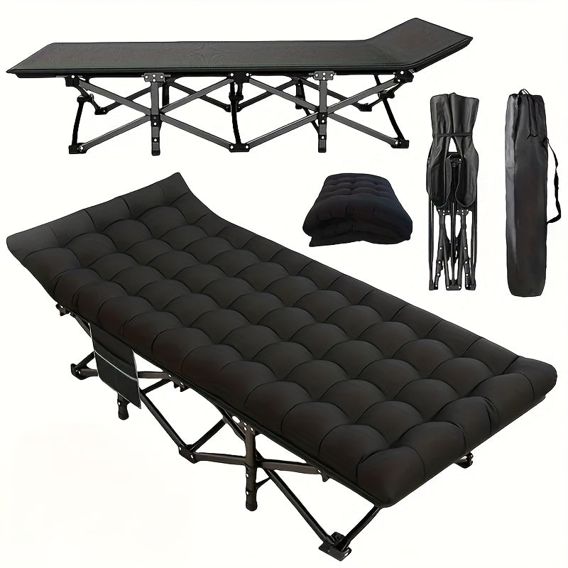 Campingbed – Campingbedje – Reisbedje – Babybed – Kinderbed – Zwart – Roestvrij Staal – Draagkracht 200 kg