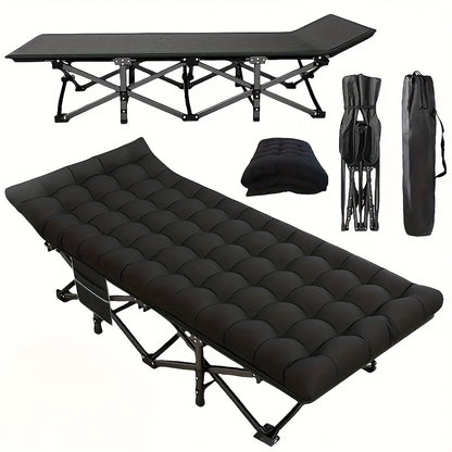 Campingbed – Campingbedje – Reisbedje – Babybed – Kinderbed – Zwart – Roestvrij Staal – Draagkracht 200 kg
