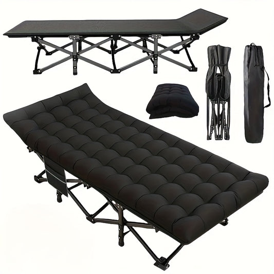 Campingbed – Campingbedje – Reisbedje – Babybed – Kinderbed – Zwart – Roestvrij Staal – Draagkracht 200 kg