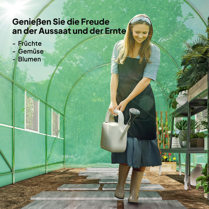 Tunnelkas – Kweekkas – Serre – Groeikas – Tuinkas – Duurzaam Metalen Frame – UV-bestendig Kunststof Met Ventilatieramen