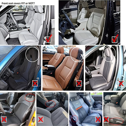 Autostoelhoezen 5-Zitter – Stoelhoezen Auto – Universele Stoelhoes – Kunstleer Hoes – Auto Interieur Bescherming – Waterafstotend PU Leer – Inclusief Hoofdkussen & Lendensteun