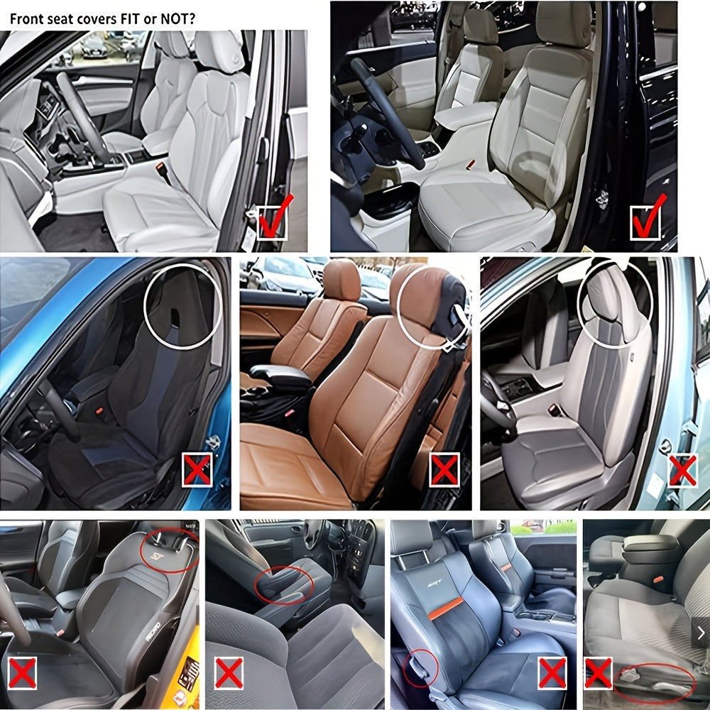 Autostoelhoes – Stoelhoes Auto – Stoelbekleding – Stoelbescherming – Stoelhoezenset – Luxe Kunstleer – Waterdicht Ademend – Inclusief Hoofd- en Lendenkussens