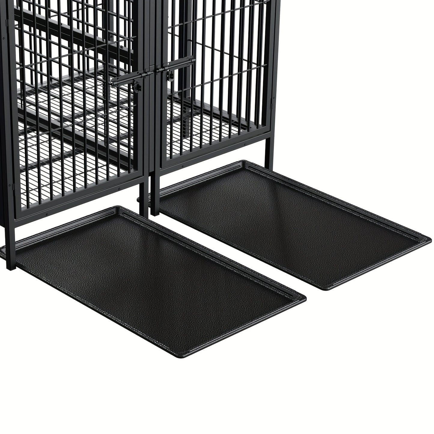 Hondenbench XXL – Hondenkooi – Hondenhok – Kennel – Bench – Dubbele Deuren – Zwaar Metalen Staal 130x100x100 cm
