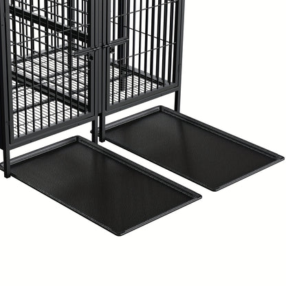 Hondenbench XXL – Hondenkooi – Hondenhok – Kennel – Bench – Dubbele Deuren – Zwaar Metalen Staal 130x100x100 cm