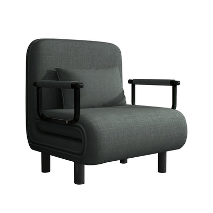 Slaapbank – Bank – Slaapstoel – Zetelbed – Slaapfauteuil – Verstelbare Rugleuning – Stevig IJzeren Frame – Grijs Polyester