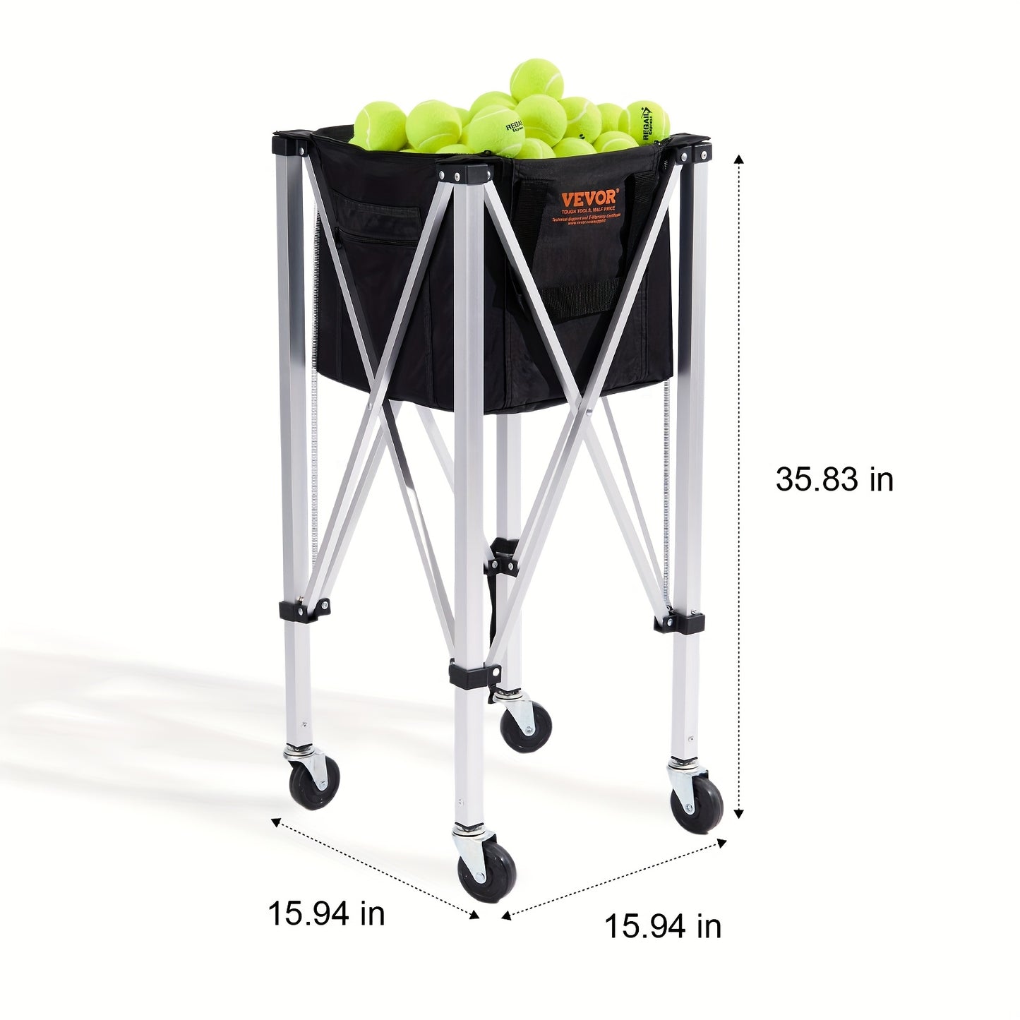 Tennisballenbak – Tennisballenmand – Ballenkar – Ballenhouder – Tennisballenwagen – Inklapbaar – Lichtgewicht Aluminium
