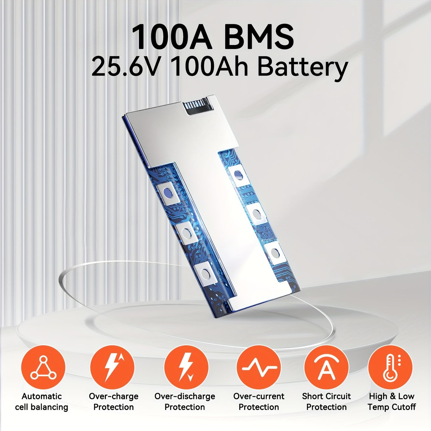 LiFePO4 Accu – Lithium Accu – Camper Accu – Boot Accu – Off-Grid Batterij – 24V 100Ah – 100A BMS Ingebouwd – 15.000+ Cycli Levensduur