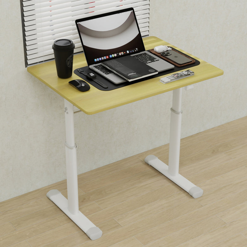 Verstelbaar Bureau – Zit- Sta Bureau – Werkplek Tafel – Studie Bureau – Compact Bureau – Handmatig Verstelbaar – Houten Blad 60x80 cm