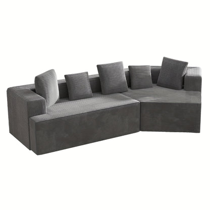 312cm (12.5" Wide) Modular Sectional Sofa - No Assembly Required, Fully Compressed Packaging, Plush Cushions & Sturdy Frame - Modern Living Room Couch for Apartments, Houses, Offices - Easy Delivery & Space-Saving Design - Bl