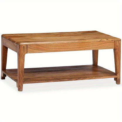 Salontafel – Koffietafel – Tafelblad – Woonkamertafel – Houten Tafel – Massief Hout – 88x50x38 cm – Verwijderbaar Tafelblad