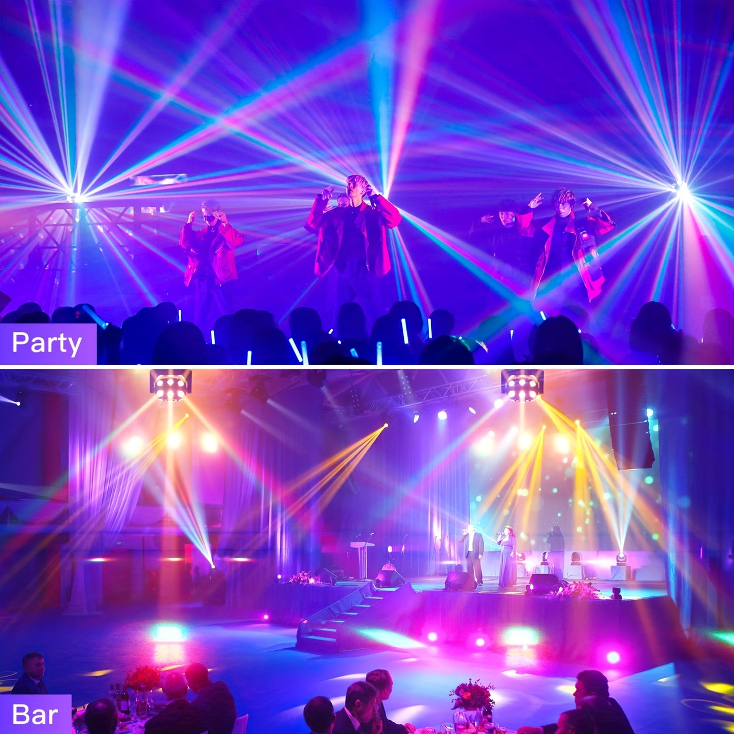 270W Moving Head LED Spot – RGBW Stage Licht – DJ Licht – Discotheek Verlichting – Party Verlichting – 18 LED’s – DMX512 & Geluidsactivatie - QUORE