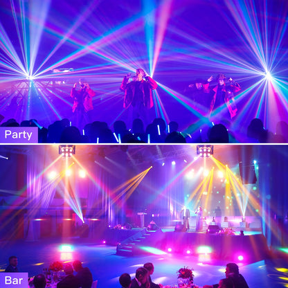 270W Moving Head LED Spot – RGBW Stage Licht – DJ Licht – Discotheek Verlichting – Party Verlichting – 18 LED’s – DMX512 & Geluidsactivatie - QUORE