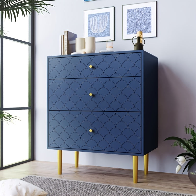 Ladekast – Ladenkast – Ladenkastje – Commode – Opbergkast – Navy Blauw – 3 Lades – Duurzaam Bamboe – Eenvoudige Montage