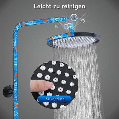 Thermostaatkraan – Douchekraan – Doucheset – Thermostatische Douche – Badkraan – Mat Zwart – 25 cm Hoofddouche – Constante Watertemperatuur