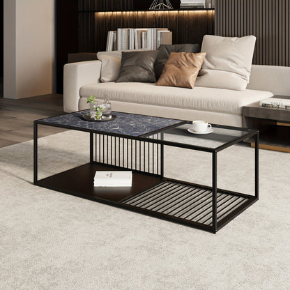 Coffee Table With Glass Wrought Iron Coffee Table With Lots Of Storage Space