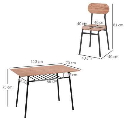 Eettafelset – Eettafel Met Stoelen – Keukentafel – Eetkamerset – Eettafel Meubels – Teakhout – Ruimtebesparend Met Opbergruimte