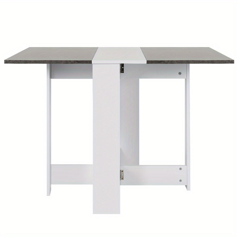 Eettafel – Tafel – Eettafel Uitbreidbaar – Keukentafel – Tafel Rechthoekig – Modern Wit & Natuurlijk Klei Bruin – Compact Formaat 103x76x73,4 cm – Onderhoudsvriendelijk & Stevige Poten