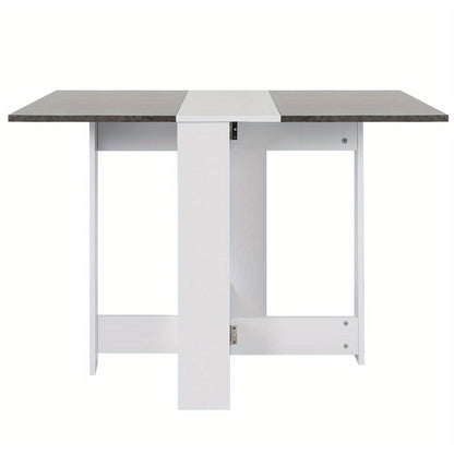 Eettafel – Tafel – Eettafel Uitbreidbaar – Keukentafel – Tafel Rechthoekig – Modern Wit & Natuurlijk Klei Bruin – Compact Formaat 103x76x73,4 cm – Onderhoudsvriendelijk & Stevige Poten