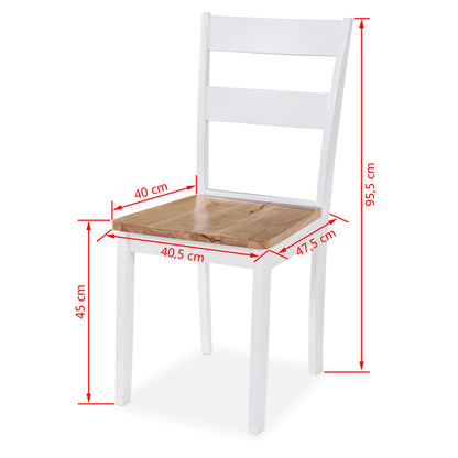 Tuinset – Eettafelset – Diningset – Bistroset – Set van 4 – Zitgroep – MDF Tafelblad – Inklapbare Zijpanelen – Wit/Bruin