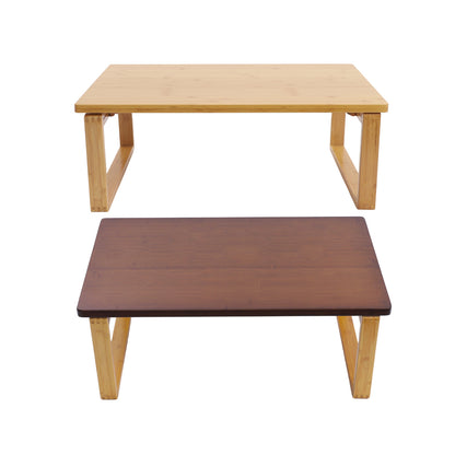 Inklapbaar Bijzettafeltje – Salontafel – Bijzettafel – Theetafel – Schoottafel – Ruimtebesparend – Bamboe Tafelblad & Metalen Onderstel – 80x50x31 cm – Max Belastbaar 75 kg