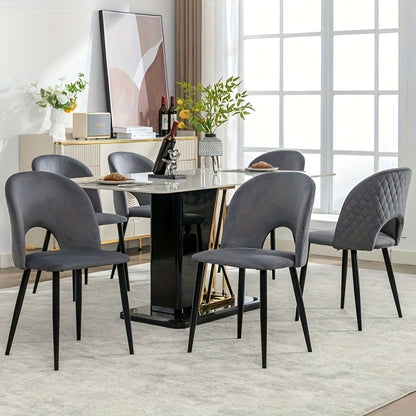 Eetkamerstoel – Stoel – Kuipstoel – Draaistoel – Designstoel – Verstelbare Poten – Metalen Frame – Grijs – Diamantpatroon Rugleuning – Eenvoudig Schoon Te Maken