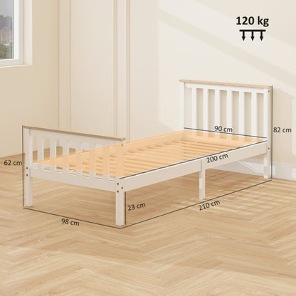 Bedframe – Eenpersoonsbed – Bedombouw – Slaapbank – Logeerbed – Wit – Met Opbergruimte – Stevig & Eenvoudig Te Monteren