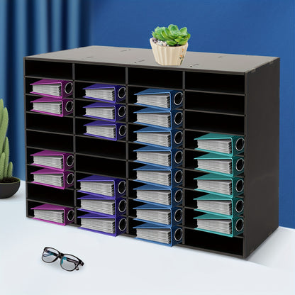 Documenthouder – Documenten Organizer – Vakkenkast – Archiefkast – Bureau Organizer – 36 Vakken – Stevig PVC Board – Draagvermogen 80 kg – Zwart