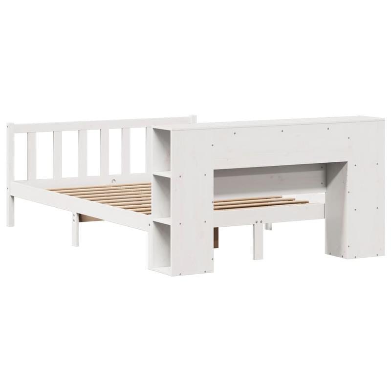 Boekenkastbed – Bedframe – Bedbank – Stapelbed – Slaapbank – Modern Wit – Grenenhouten Frame – Ruimtebesparend Design – Eenvoudige Montage – 120x200 cm