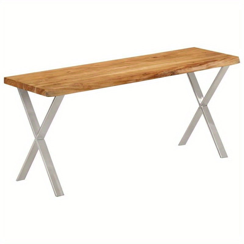 Bench with a Natural Edge, 105 Cm, Made of Solid Acacia Wood. This Bench Is Ideal As a Shoe Stool in Your Hallway Or As a Storage Stool in Your Living Room.
