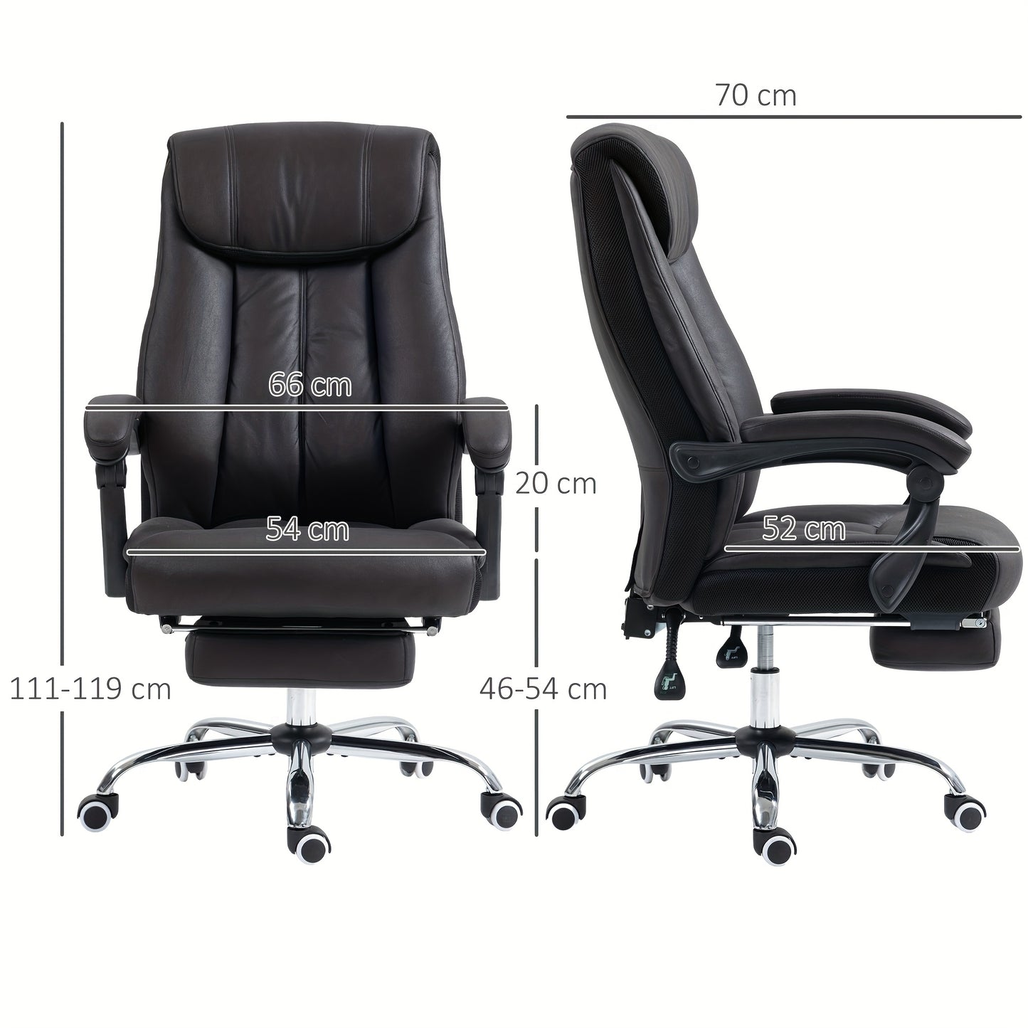 Ergonomische Bureaustoel – Bureaustoel – Werkstoel – Kantoorstoel – Directiestoel – Verstelbare Hoogte – Kantelfunctie 145° – Matzwart – Stevig Aluminium Frame – Max 120 kg Belastbaar