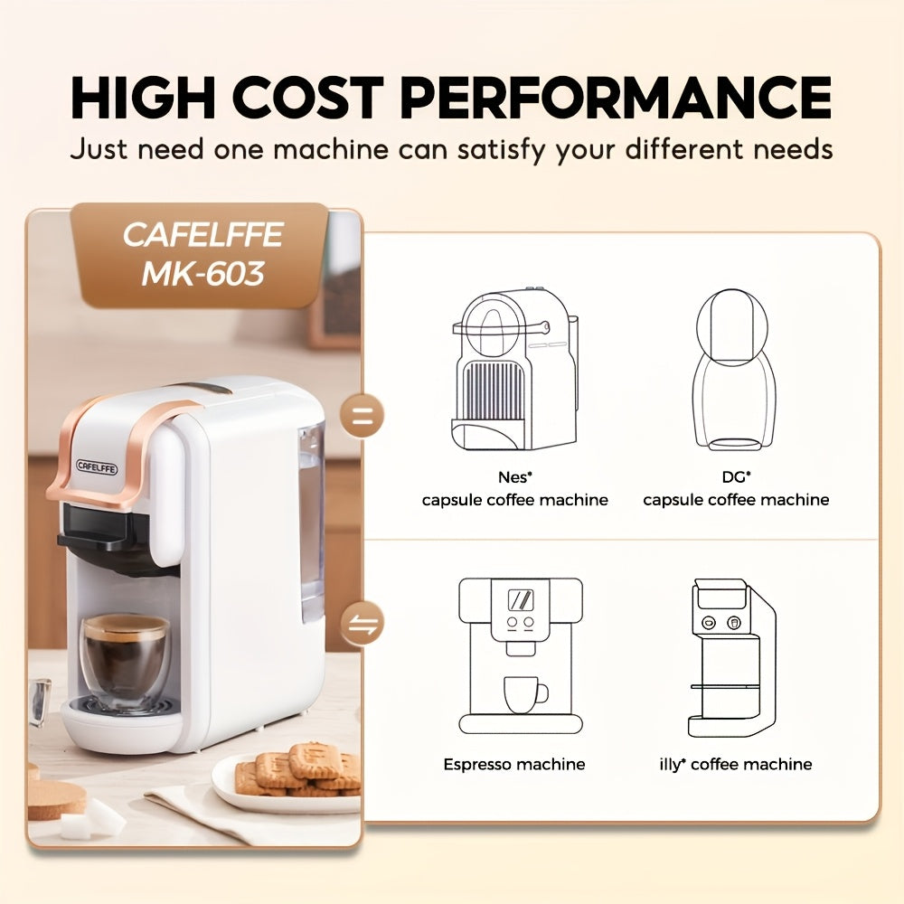 Koffiecapsuleautomaat – Espresso Machine – Koffiezetapparaat – Volautomatische Koffiemachine – Capsule Machine – Snelle Opwarming – Geschikt Voor Warme En Koude Dranken – Zwart