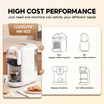 Koffiecapsuleautomaat – Espresso Machine – Koffiezetapparaat – Volautomatische Koffiemachine – Capsule Machine – Snelle Opwarming – Geschikt Voor Warme En Koude Dranken – Zwart
