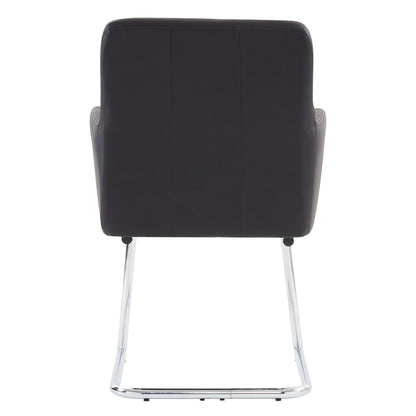 Eetkamerstoel Set – Stoel Eettafelstoel Zithoekstoel Bureaukamerstoel – Zwart Kunstleer – Metalen Zigzag Frame – Ergonomisch Comfort – Set Van 6