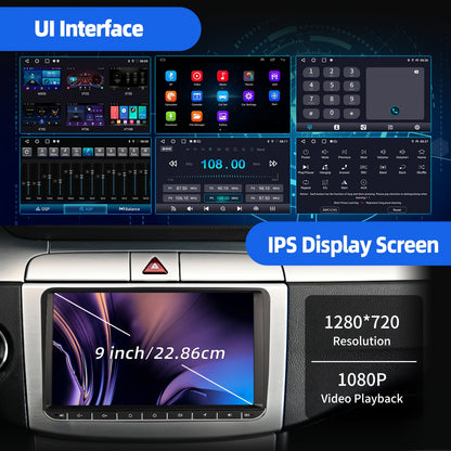 Android 14 Car Stereo – Auto Radio – Multimedia Speler – Navigatiesysteem – Touchscreen Headunit – 9 Inch IPS Scherm – Draadloos CarPlay & Android Auto – Inclusief AHD Achteruitrijcamera en Microfoon