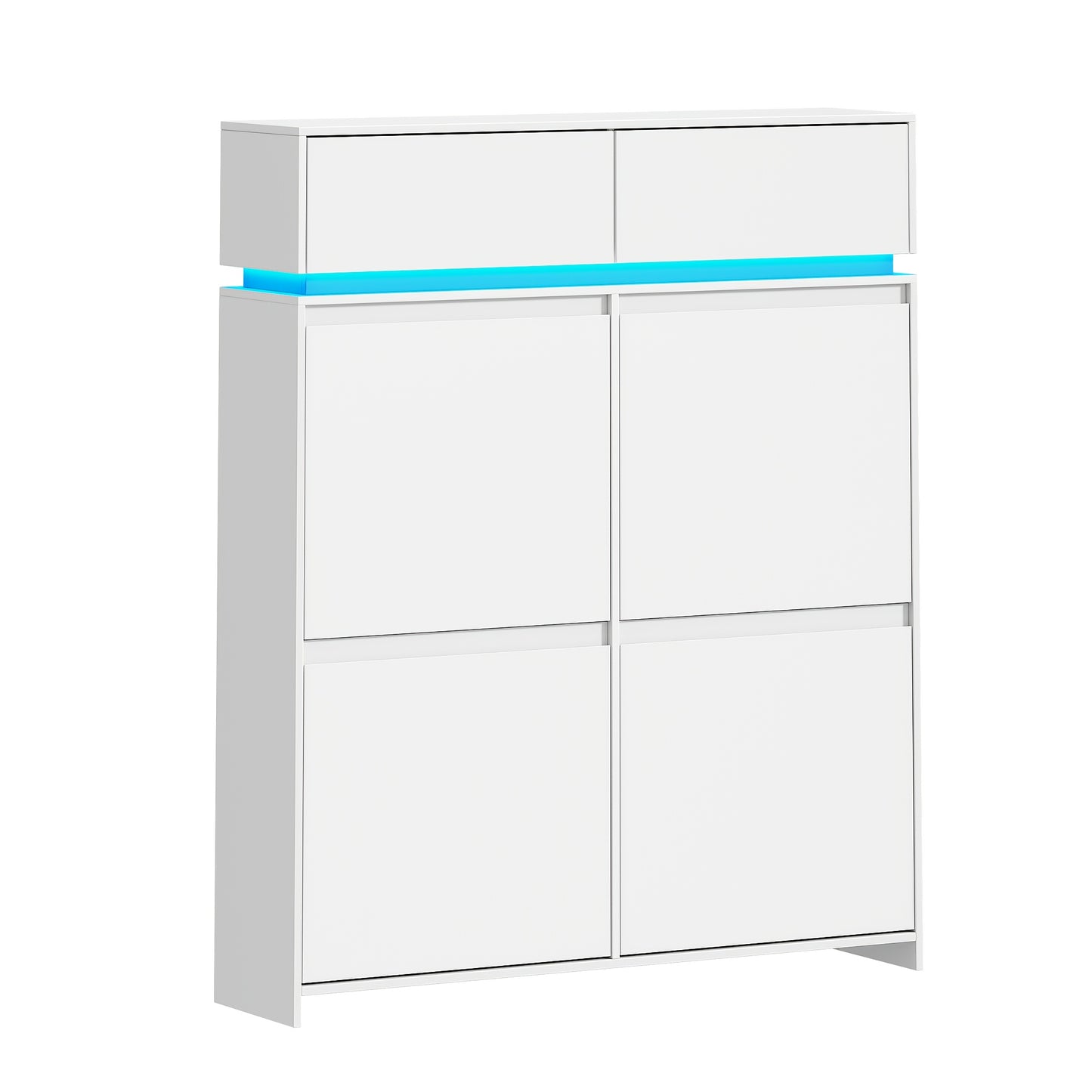 Schoenenkastje – Schoenenrek – Schoenopberger – Schoenendisplay – Schoenenkast – Wit – LED-Verlichting – Verstelbare Planken – Compact 100x119x24 cm
